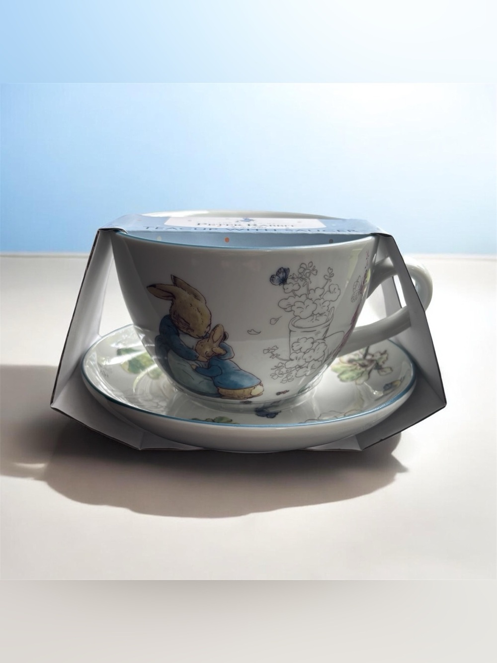NEW Beatrix Potter Peter Rabbit Teacup with Saucer Bunny Easter Porcelain
